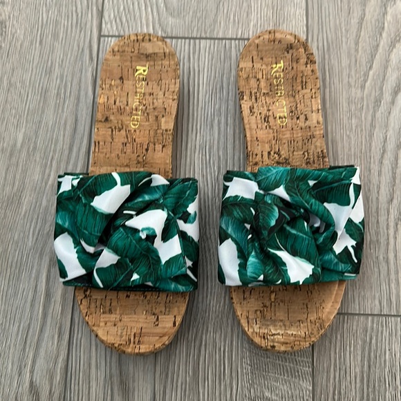 Restricted Shoes - Restricted palm tree leaves sandals NWOT